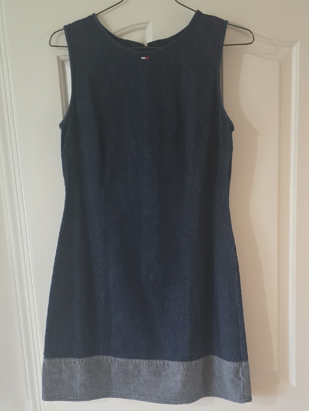 Tommy Hilfiger Navy Denim Sleeveless Shift Dress with Light Hem